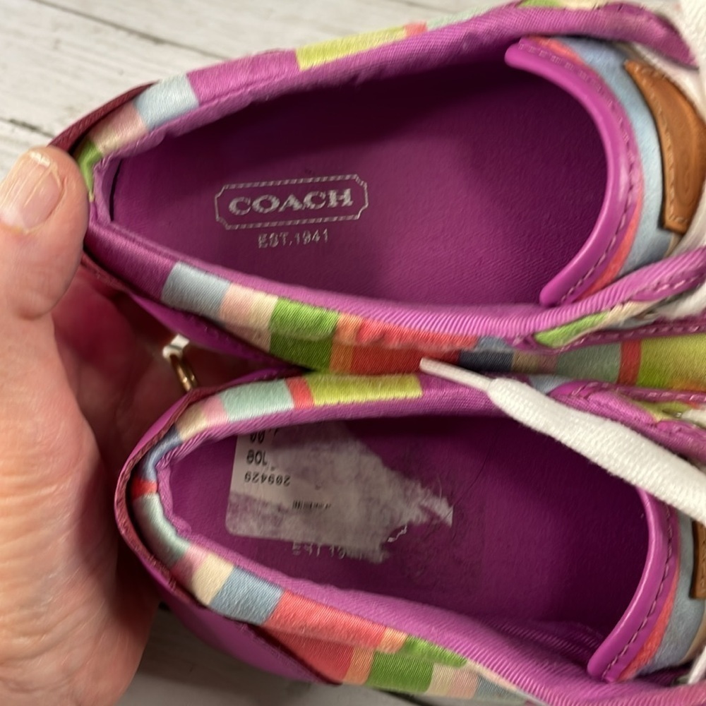 COACH Barrett Hampton Weekend Multi Color Stripe Sneaker - Picture 9 of 11